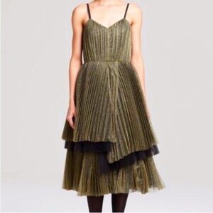 Marc jacobs gold tulle dress midi size 0